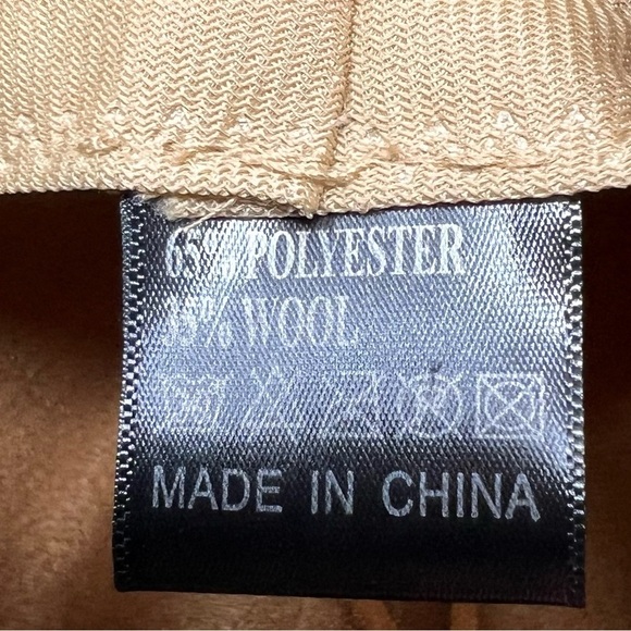 Unisex Fedora Hat Wide Brim Wool Blend Camel Brown OS Adjustable Western Cowboy - Picture 12 of 13